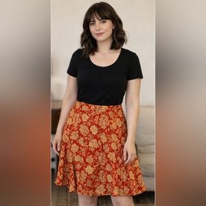 Vintage Silk Flowy Skirt